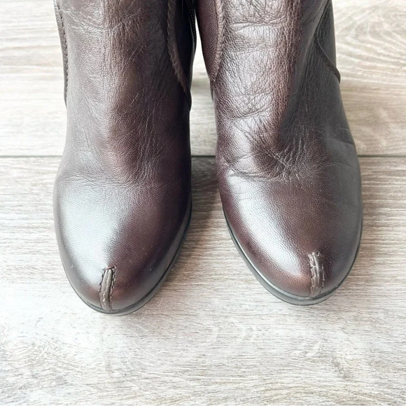 Clarks  Brown Leather Heeled Tall Boots - Picture 2 of 12